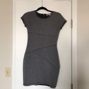 RACHEL Rachel Roy Grey and Black Striped Dress
